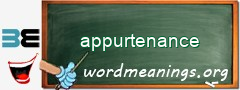 WordMeaning blackboard for appurtenance